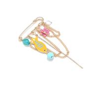 Broche colorée sur le thème de la mer avec poisson fleur artisanale broche poisson broche en alliage broche déclaration mode broche polyvalente accessoire de vêtements