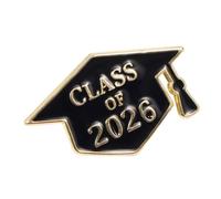 Broche commémorative 2026 en forme de chapeau de remise de diplôme avec finition émaillée lisse en alliage pour corsage, One Size, Comme décrit