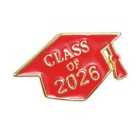 Broche commémorative 2026 pour cérémonie de remise de diplôme - Badge élégant en émail pour étudiants et diplômés - Revêtement d'huile goutte à goutte, One Size, Comme décrit