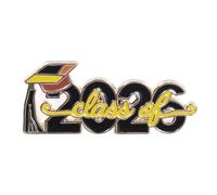 Broche commémorative 2026 pour cérémonie de remise de diplôme - Badge élégant en émail pour étudiants et diplômés - Revêtement d'huile goutte à goutte, One Size, Comme décrit