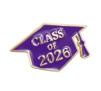 Broche commémorative 2026 pour cérémonie de remise de diplôme - Badge élégant en émail pour étudiants et diplômés - Revêtement d'huile goutte à goutte, One Size, Comme décrit