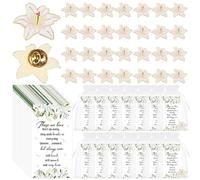 Broche commémorative en forme de lys pour célébration de la vie funéraire - Broche en forme de fleur de lys - Poème commémoratif - Sacs en organza - Cadeaux commémoratifs pour vos proches, taille