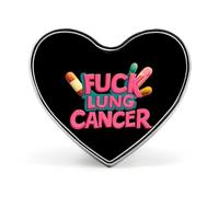 Broche commémorative unisexe en métal avec inscription « Fuck Lung Cancer Heart » - Accessoire pour sac à dos, mariage