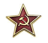 Broche communiste en forme d'étoile rouge pour homme et femme, Métal