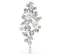 Broche Constella, Perle de cristal, Taille ronde, Blanche, Métal rhodié OS