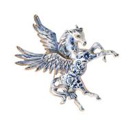 Broche contemporaine en alliage de cheval disponible avec une grande aile, accessoire polyvalent pour vêtements, bijoux, épinglette élégante, taille unique, Comme décrit