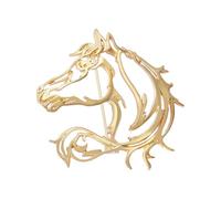 Broche contemporaine en forme de cheval zodiacal, double couleur, disponible en insigne de finition polyvalente, pièce d'accentuation de vêtements creux broche cheval, taille unique, Comme décrit