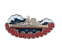 Broche coquelicot en émail bleu marine souvenir du jour du souvenir 2025