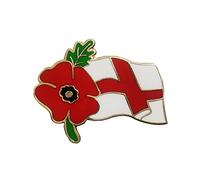 Broche coquelicot rouge Drapeau Angleterre Lest We Forget Jour du Souvenir Vétéran Solider