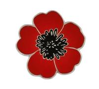 Broche coquelicot rouge en émail - 2,6 cm x 2,4 cm - Coquelicot du souvenir en émail dur pour veste, chapeau ou sac - Symbole commémoratif du jour de l'armistice
