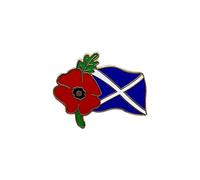Broche coquelicot rouge en forme de drapeau de l'Écosse avec inscription « Lest We Forget », Métal