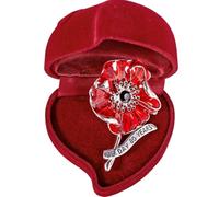 Broche coquelicot VE Day 80, fleur de coquelicot rouge VE Day 80e anniversaire, 80 fleurs commémoratives, broche en métal émaillé, 2.25 x 1.5 Inches, Métal