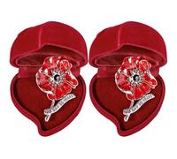 Broche coquelicot VE Day 80, fleur de coquelicot rouge VE Day 80e anniversaire, 80 fleurs commémoratives, broche en métal émaillé, 2.25 x 1.5 Inches, Métal
