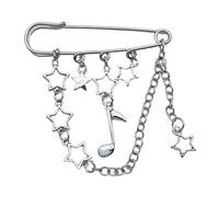 Broche coréenne à chaîne étoilée pour femmes hommes costume décoration glands chaîne sécurité épingle sac à main chaussures bijoux accessoires broche broches, taille unique, comme décrit
