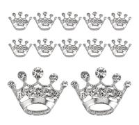 Broche Couronne Argenté 12 Pièces en Alliage avec Strass