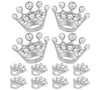Broche Couronne Argentée 12 Pièces en Alliage avec Strass