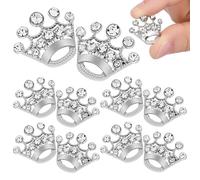 Broche Couronne Argentée en Alliage et, Lot de 12 Pièces