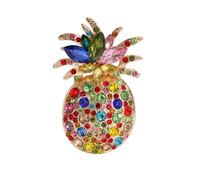 Broche créative Design d ' ananas avec des cristaux multicolores éblouissants pour accessoires de mode et, broche scintillante