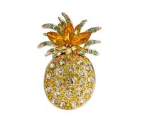 Broche créative Design d ' ananas avec des cristaux multicolores éblouissants pour accessoires de mode et, broche scintillante