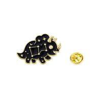 Broche créative dinosaure noire avec bandes d'étoile épingle créative pour blessure animal unisexe accessoire pour vêtements et sacs Dinosaure Revers Pin, taille unique, Comme décrit