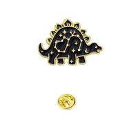 Broche créative dinosaure noire avec bandes d'étoile épingle créative pour blessure animal unisexe accessoire pour vêtements et sacs Dinosaure Revers Pin, taille unique, Comme décrit