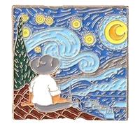 Broche créative en émail : billet aérien, film, art, punk, insigne, Klein, Métal non précieux