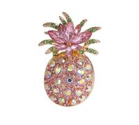 Broche créative en forme d'ananas avec cristaux multicolores éblouissants pour accessoires de mode et cadeau Broche ananas multicolore colorée avec un design éblouissant, parfait comme accessoire