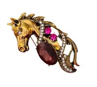 Broche créative en forme de cheval vintage moderne élégante en alliage pour corsage - Bijou pour les amateurs de mode - Broche polyvalente pour les occasions, One Size, Comme décrit