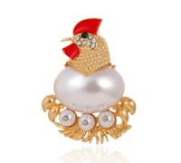 Broche créative en forme de coq de perle pour vêtements de femmes poitrine fleur fête date usage quotidien en Europe Amérique