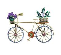 Broche créative en forme de vélo avec strass en cristal pour femmes et filles, rétro, élégante, faite à la main, broche classique, mariage, bijoux tendance, accessoires cadeaux, sacs de Noël,