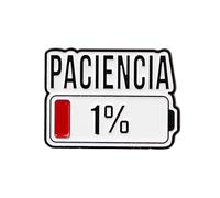Broche créative en métal 1 % Patience Gauche Résistant à l'usure Badge en métal Accessoire ludique pour diverses occasions Accessoire d'attitude positive