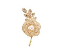 Broche Creuse en Tricot de Soie en Or Rose, Accessoires pour vêtements à Fleurs à la Mode