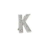 Broche Cristal Plaqué Or,Initiale Lettre de l'alphabet A-Z avec Strass Transparents, Broche de Revers pour Costumes et Robes (K)