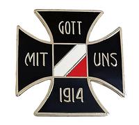 Broche Croix Militaire Dieu avec Nous 1914 Broche Paix Histoire Souvenir de la Nation Allemande Drapeau Émail Épinglette Souvenir Collection Cadeau Vêtements Chapeau Sac à Dos Décoration
