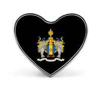 Broche cœur aux armoiries de Madère, bijou personnalisé pour sac, chemise ou soirée.