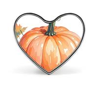 Broche cœur citrouilles aquarelle automne - Épingle « Oubliez-moi » pour sac à dos ou revers - Saint-Valentin - Anniversaire