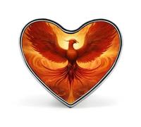 Broche cœur Phénix flamboyant