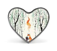Broche cœur renard raisin, idéale pour sac à dos ou revers de veste, pour la Saint-Valentin ou un anniversaire.