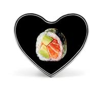 Broche cœur tendance saumon avocat sushi1, pin's à revers, badge pour sac, chemise, bijou personnalisé pour soirée