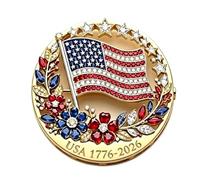 Broche d ' accent d ' événement, broche de Corsage patriotique, thème du jour de l ' indépendance, ton or, rouge, blanc, bleu, accessoire de tenue, bijoux