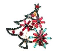 Broche d ' arbre de Noël scintillante en, bijoux de vacances élégants, accessoire en alliage, décoration de poitrine pour femmes, broche d ' arbre de Noël scintillante, bijoux de vacances