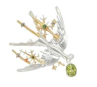 Broche d ' oiseau étourneau en argent à la mode, ornement d ' épinglette léger et robuste adapté à diverses tenues épingle d ' événement d ' affaires