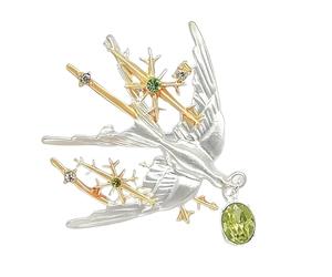 Broche d ' oiseau étourneau en argent à la mode, ornement d ' épinglette léger et robuste adapté à diverses tenues épingle d ' événement d ' affaires