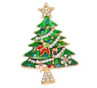 Broche d'arbre de Noël en strass colorés, épingles à revers d'arbre de Noël en cristal émaillé, épingles à bijoux scintillantes pour femmes et filles (B, One Size)