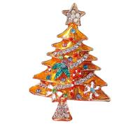 Broche d'arbre de Noël en strass colorés, épingles à revers d'arbre de Noël en cristal émaillé, épingles à bijoux scintillantes pour femmes et filles (C, One Size)