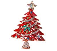 Broche d'arbre de Noël en strass colorés, épingles à revers d'arbre de Noël en cristal émaillé, épingles à bijoux scintillantes pour femmes et filles (A, One Size)