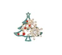 Broche d'arbre de vacances scintillante Élégant Strass Design Alliage Fermoir sécurisé Accessoire pour occasions spéciales Broche élégante en strass, taille unique, comme décrit