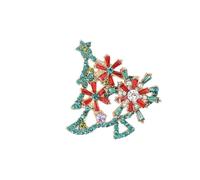 Broche d'arbre de vacances scintillante élégante design strass alliage sûr broche accessoire pour occasions spéciales tenue festive, taille unique, comme décrit