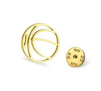 Broche de basket-ball en acier inoxydable pour femme avec boules de sport accessoire de bijoux pour souvenir badge tissu sac à dos chapeau (doré)