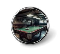 Broche de billard personnalisée de 2,5 cm (1 pouce) - Broche vintage pour col, sacs, chapeaux, vestes, sacs à dos, costumes, chemises, vêtements, bijoux, cadeaux pour femmes et hommes - Ronde